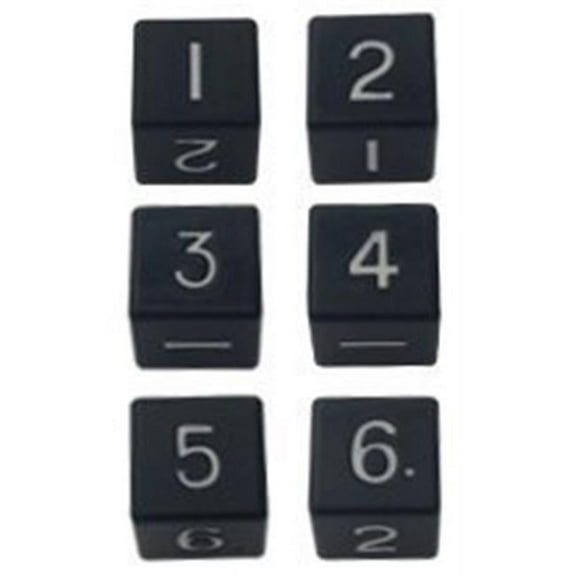 Metal Dice Set: 6 d6 16mm Dice: Black