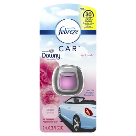 (5 Pack) Febreze Car Air Freshener Vent Clip with Downy Scent, April Fresh, 1