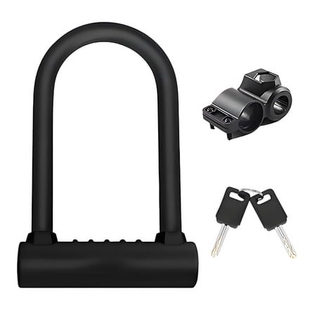 ZHZFKQ Bike Lock，Scooter Lock with Mounting Bracket and Two Keys，Security Anti Theft U Lock