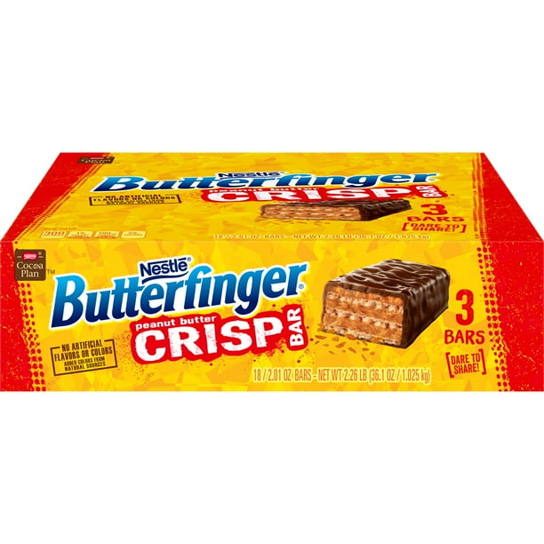 Butterfinger Peanut Butter Crisp Candy Bars 2.01 Oz 18 Ct