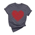 thumbnail image 3 of VKOYWKM T Shirts for Women Valentines Day Shirts Cute Heart Print Short Sleeve T-Shirts Valentine Tops Holiday Crew Neck Valentines Day Heart Shirts, 3 of 7