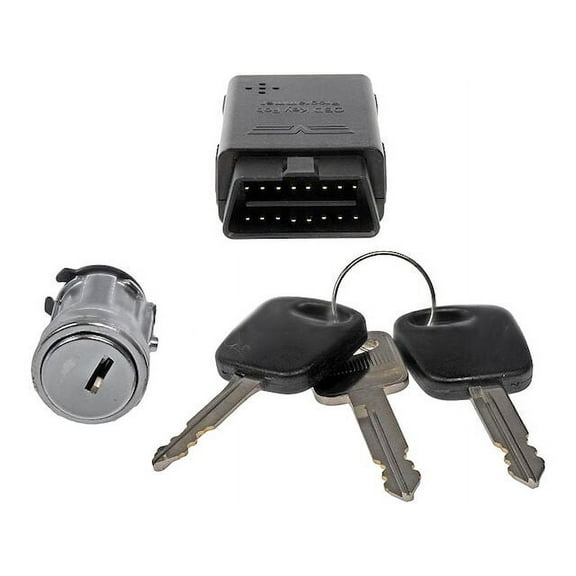 Ignition Lock Cylinder - with Standard Brass Key, Programmable Keys, and Onboard Programming Tool - Compatible with 2001 - 2004 Mazda Tribute 2002 2003