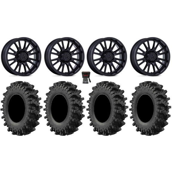 MSA ThunderLips 24" Wheels Black 35" MotoSlayer Tires Can-Am Commander Maverick Renegade Outlander Defender