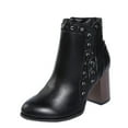 thumbnail image 2 of Zapatos occidentales para mujer, tacones gruesos y gruesos, botines para mujer, zapatos con cremallera Retro Wmkox8yii hfjk627, 2 of 5