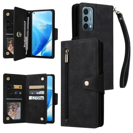 Case for OnePlus Nord N200 5G Magnetic Leather Zipper Wallet Cover Card Holder