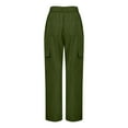 thumbnail image 5 of Yubnlvae Y2K Cargo Pants Women - Streetwear High Waist Wide Leg Trousers with 6 Pockets, Baggy Military Style Joggers for Casual Fashion (Green | M), 5 of 6