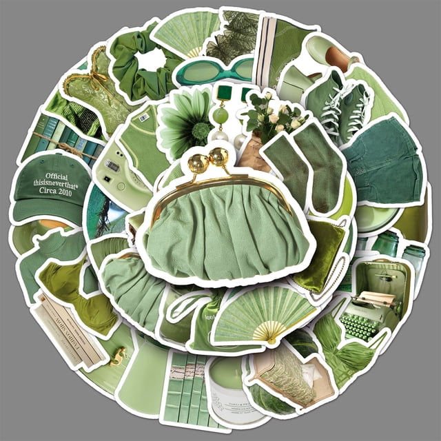 Pegatinas de plantas verdes estéticas, 50 Uds., pegatinas impermeables para ordenador portátil, calcomanías para botella de agua, ordenador portátil, monopatín, parachoques