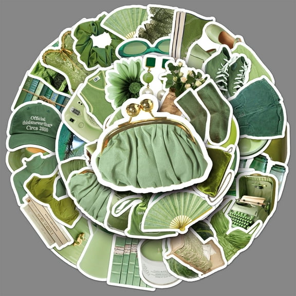 Green Plant Stickers Aesthetic 50pcs Waterproof Laptop Stickers Decals for Water Bottle Laptop Computer Skateboard Bumper