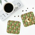 thumbnail image 4 of Picia Fruits 1 Printed Leather Coasters for Drinks, 4" Drink Coasters Set of 4 for Tabletop Protection, Handmade Luxurious Home Décor and Housewarming Gift -Square, 4 of 6