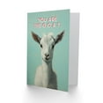 thumbnail image 2 of Birthday Greeting Card Cute Happy Goat Greatest of All Time G.O.A.T. For Him Her, 2 of 3