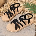 thumbnail image 4 of Tqyyweavej Strappy Espadrille Sandals for Women Crisscross Slip On Ankle Strap Slides Sandals Versatile Open Toe Platform Sandals 36-41, 4 of 10
