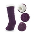 thumbnail image 4 of Luxtrada Women Men Slipper Socks with Grips Non Slip Soft Cozy Fuzzy Fleece Lined Socks for Cold Winter (Black), 4 of 8