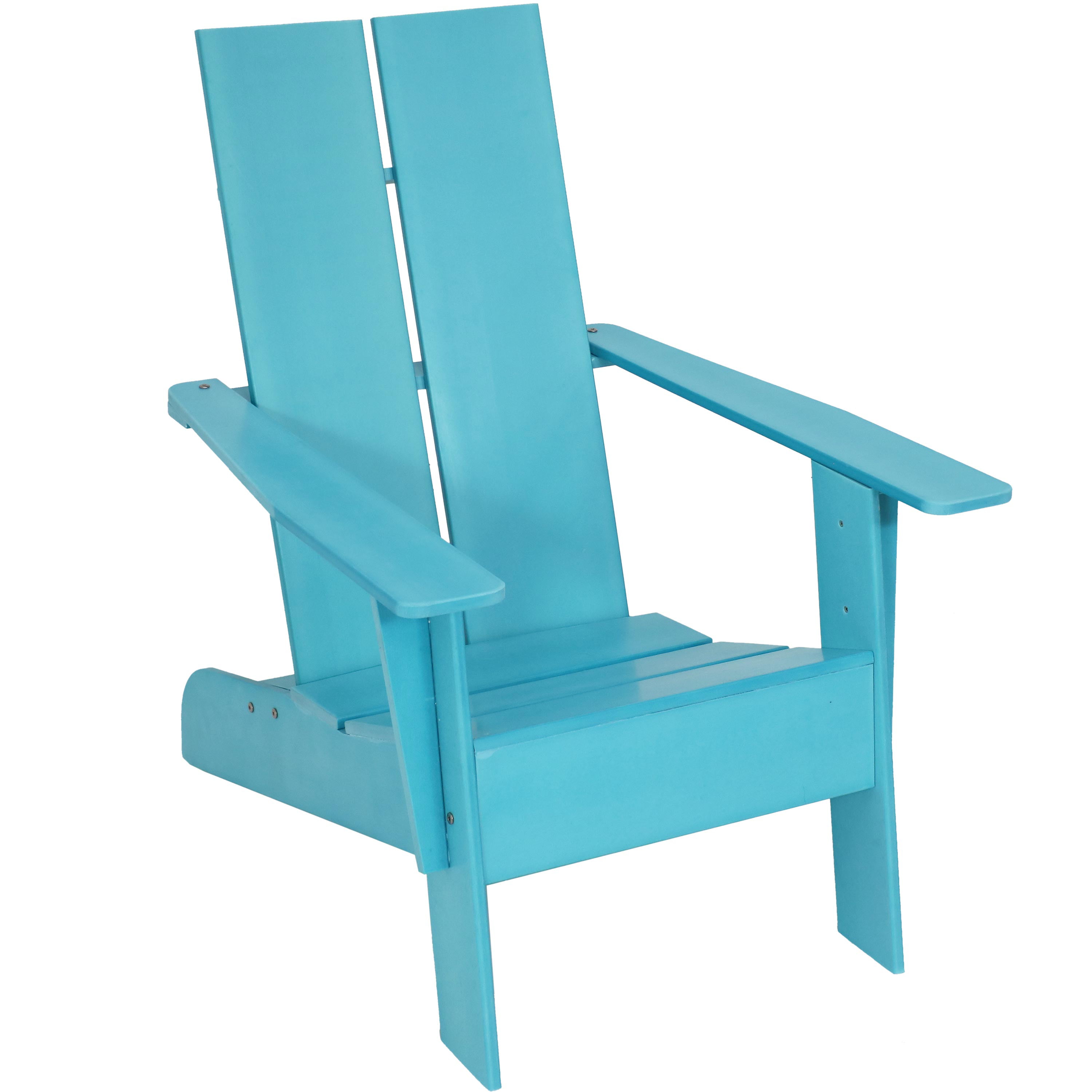 Porch Blue Yard Waterproof and Weather-Resistant Faux Wood HDPE Outside Patio Seating Deck Lawn Sunnydaze Carnlough Outdoor Modern Adirondack Chair Balcony and Garden Furniture 