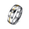Thomas Wedding Ring Band Gold Stainless Steel Men Women CZ Ginger Lyne Collection