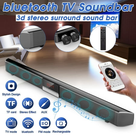 60W 34“ Soundbar With DSP Clock Sound Effect 360° 3D Surround bluetooth Sound bar TV Wireless Soundbar Built-in Subwoofer Display Screen Stereo Speaker HIFI Home Theater