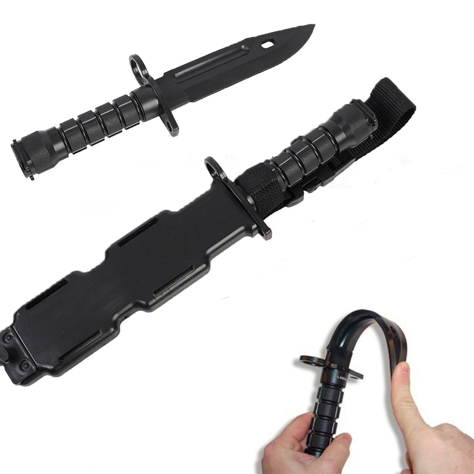 Amzcrzy Kitchen Supplies, Knives, Kitchen Utensils Set, Military Fans' M9 Rubber Plastic Model Knife Training Knife Decoration Non Cutting Soft Knife Film And Television Props rubber mold