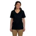 thumbnail image 1 of Hanes T-Shirt Col en V Coupe Décontractée ComfortSoft pour Femmes, Style 5780, 1 of 1
