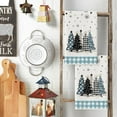 thumbnail image 4 of SOME THING Beige Blue Xmas Trees Christmas Kitchen Towels Dish Towels, 18x26 Inch Buffalo Plaid Daily Winter Decoration Hand Towels Set of 2, 4 of 6