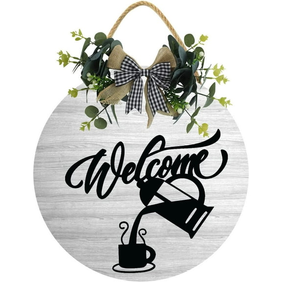 Eveokoki 12" Welcome For Coffee Bar Sign,Coffee Bar Sign Farmhouse Coffee Wooden Sign,Rustic Wood Coffee Table Sign Vintage Coffee Wood Plaque Decor