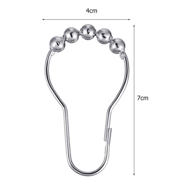 Ganchos Para Cortinas De Baño 12 Uds ganchos para cortina anticaída anillo para cortina Clips colgantes a prueba de óxido para baño Hugtrwg Libre de BPA