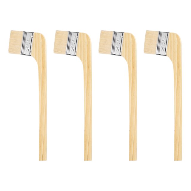 Uxcell Pinceau 4 Pcs 1 Pouce Laine Douce Variété Pinceaux Inclinés Radiateur Pinceau Blanc