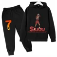 thumbnail image 5 of Conjunto de sudadera y pantalones deportivos para niños, conjunto de 2 piezas para niños y niñas, ropa para niños con estampado de avatar de Ronaldo, 5 of 5