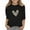 Black, variant on Gunia Valentines Shirts For Kids Boys Girls 3/4 Sleeve Love Heart Graphic Crew Neck Casual Breathable Soft Valentine'S Day T-Shirt Toddler Tee Tops 3-14 Years Black
