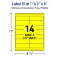 thumbnail image 6 of Avery Printable Rectangle Labels, Neon Yellow, 1-1/3" x 4", 1,120ct, 6 of 11