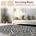 thumbnail image 2 of ODIKA 3'x5' Machine Washable Non-Slip Area Rug, Contemporary Zebra Motif Featuring Dynamic Stripe Arrangement High Traffic Rug, Black, 290226, 2 of 7