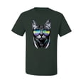 thumbnail image 2 of DJ Kitty Cat with Headphones | Mens Cat Lover Graphic T-Shirt, Forest Green, Small, 2 of 3