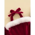thumbnail image 5 of Toddler Baby Girl Christmas Dress Santa Claus Dress Red Velvet Long Sleeve Tulle Princess Dress with Headband Outfit, 5 of 8
