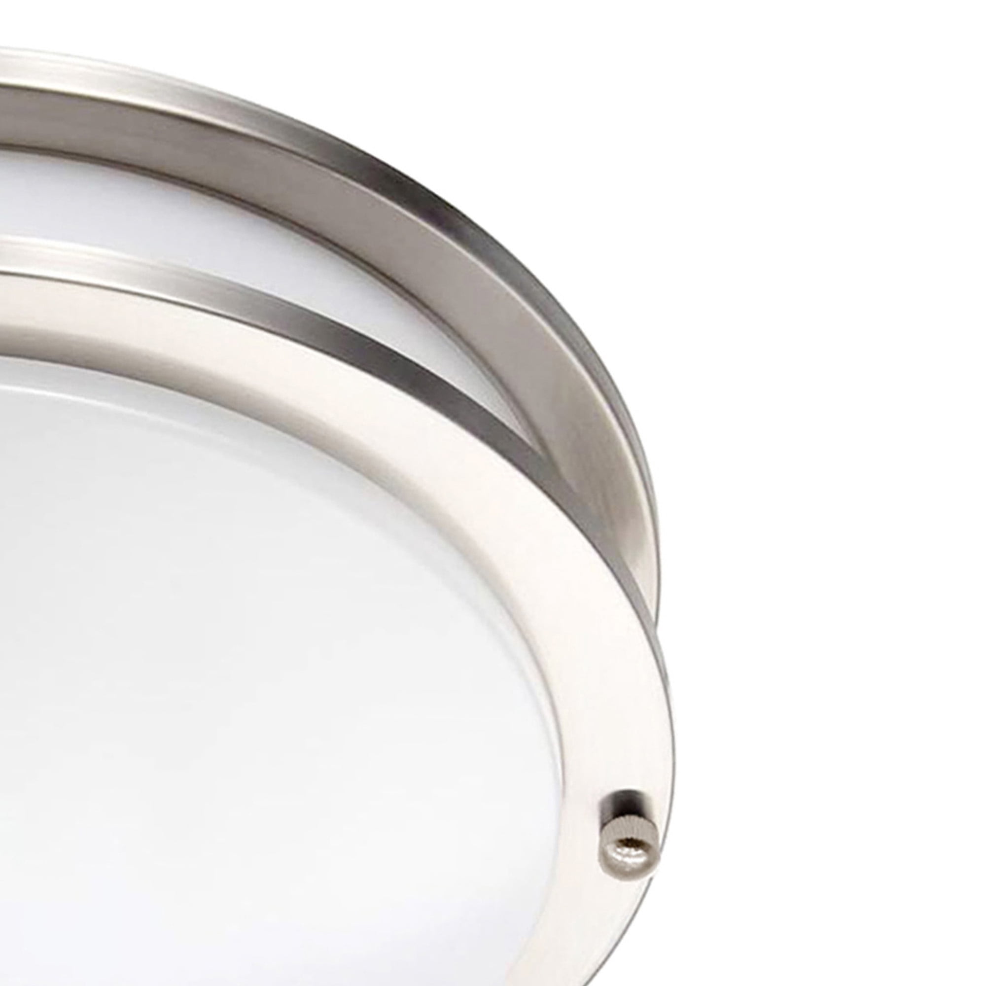 Lucere 14” LED Dual Ring Ceiling Light, Large Dimmable Flush Mount Light, 3000K Warm White, 24W, 1680LM, Brushed Nickel Finish, Modern Round Ceiling Light for Bedroom, Kitchen, Living Room