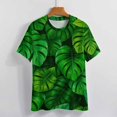 thumbnail image 4 of Palm Print T-Shirt O Neck Oversize T-Shirts Short Sleeve Classic Tees Women Summer Graphic Tops, 4 of 5