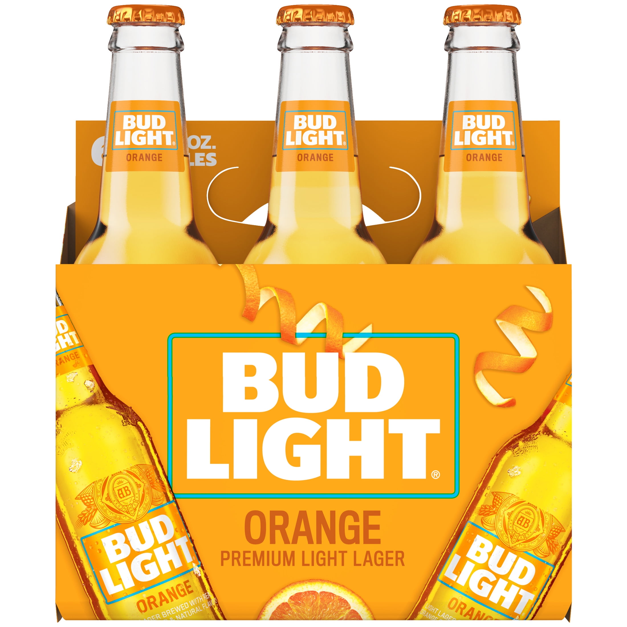 Bud Light Orange American Lager Beer 6 Pack 12 fl oz Glass Bottles 4.2% ABV