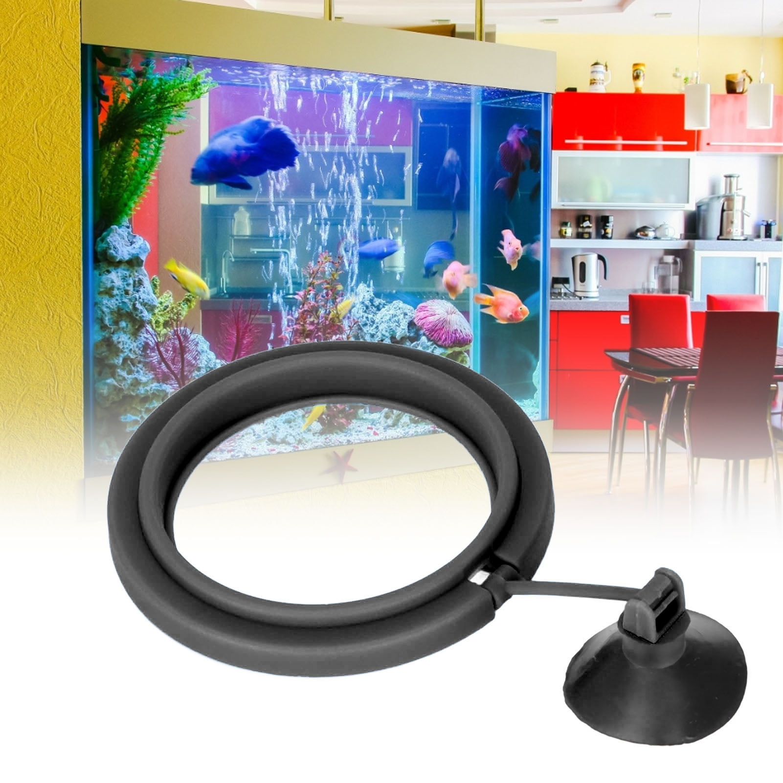 Aquarium Floating Feeding Ring Fish Ring Feeder Betta Fish Accessories Plastic Self Adjusting With Strong Suction Cup For Feeding Flake Foods
