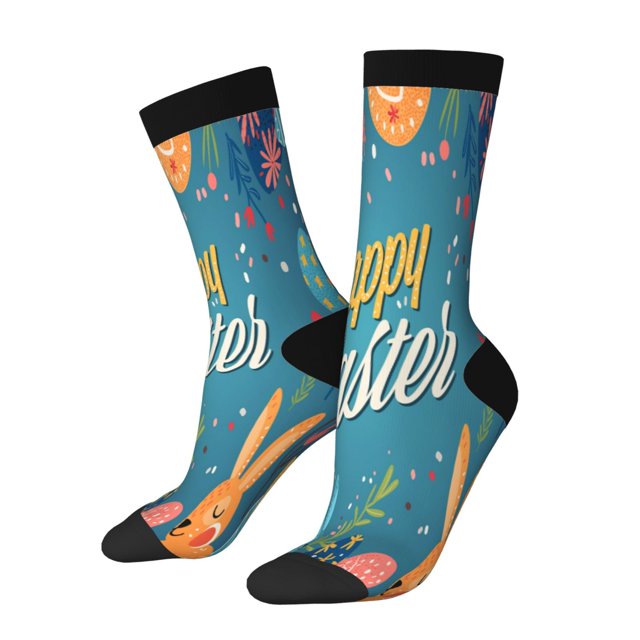 Balery Happy Easter Calcetas Largas con Estampado para Hombre y Mujer – Suaves y Transpirables, Talla Única (US 5-11)