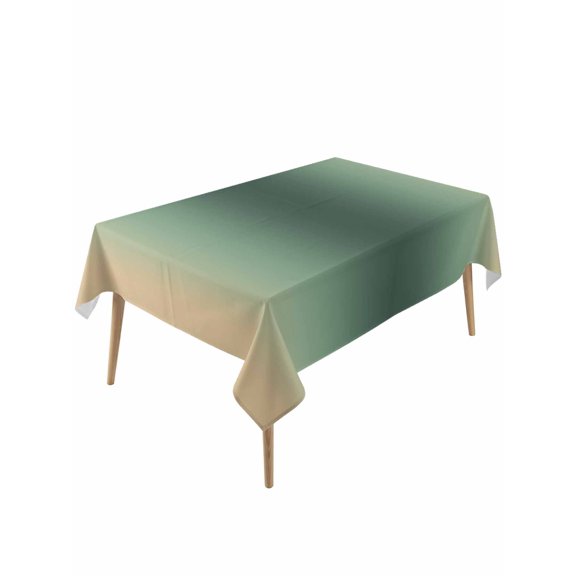 Green Yellow Ombre Table Cloth, Waterproof Tablecloth for Rectangle Tables, Farmhouse Modern Gradient Art Reusable Washable Fabric Table Cover for Restaurant Kitchen Dining Tables 54"x108"