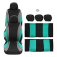 thumbnail image 1 of Kit universal de 9 fundas para asientos de coche, protectores de asientos interiores de coche SUV lavables y transpirables, color verde, 1 of 7