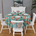 thumbnail image 2 of Round Waterproof Tablecloth Pioneer Floral Reusable Indoor/Outdoor Durable Table Cover for Kitchen and Dining Room 60 Inch X 60 Inch, 2 of 6