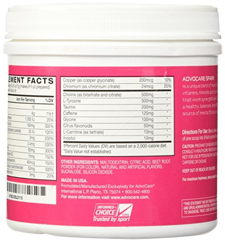 Advocare spark ingredients label