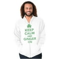 thumbnail image 5 of Keep Calm Ginger On St Pattys Humor Zip Up Hoodie Men's Women's Brisco Brands M, 5 of 6