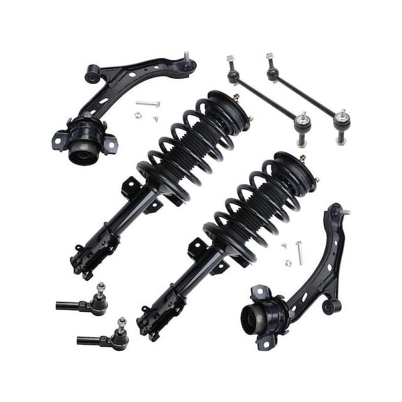 Front Strut Coil Spring Control Arm Tie Rod Kit - Compatible with 2005 - 2010 Ford Mustang 2006 2007 2008 2009