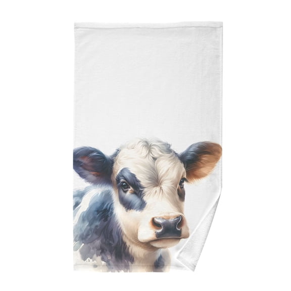 Cow Watercolor Cotton Face Towels Absorbent Hand Towel Soft Bathroom Towel for Kitchen Hotel Decoration