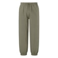 thumbnail image 4 of PMVFHDE Girls Casual Jogger Pants Elastic Waistband Ankle Soft Comfortable Kids Trousers For Daily Play Outdoor Activities Suitable Spring Autumn Army Green,13-14 Years, 4 of 7