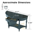 thumbnail image 4 of Accent Console Table with Semicircle Tabletop, Drawer & Shelf, Fluted Vintage Entryway Display Table, Sofa Table with Roman Legs, 4 of 10