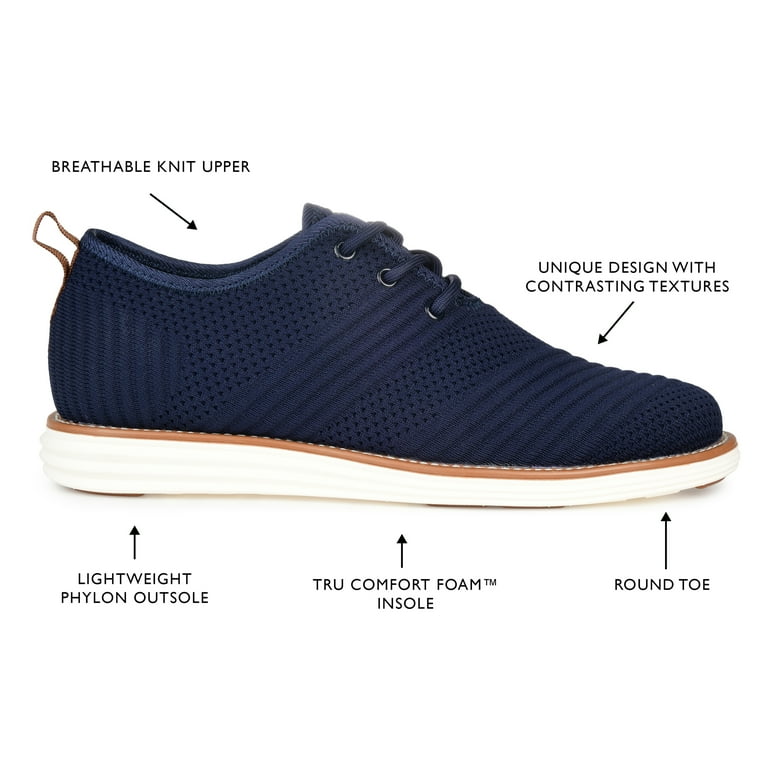 Vance Co. Mens Novak Wide Width Tru Comfort Foam Knit Lace up Round Toe Dress Shoe Walmart