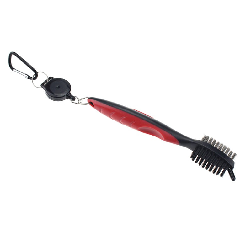 Portable Golf Club Cleaning Brush Grooves Cleaner With Retractable Reel