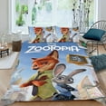 thumbnail image 2 of Zootopia Conjunto de sábanas temático, trío de piezas, cómodo y amigable con la piel, diseño único, regalo de decoración para el hogar para familiares, amigos y fans,135cm *200cm, 2 of 6