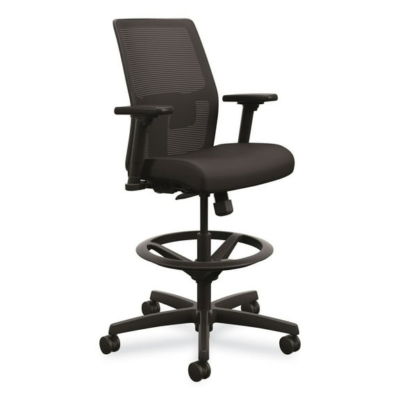 Ignition 2.0 23 in. to 32 in. Seat Height Ilira-Stretch Mesh Back Task Stool - Black