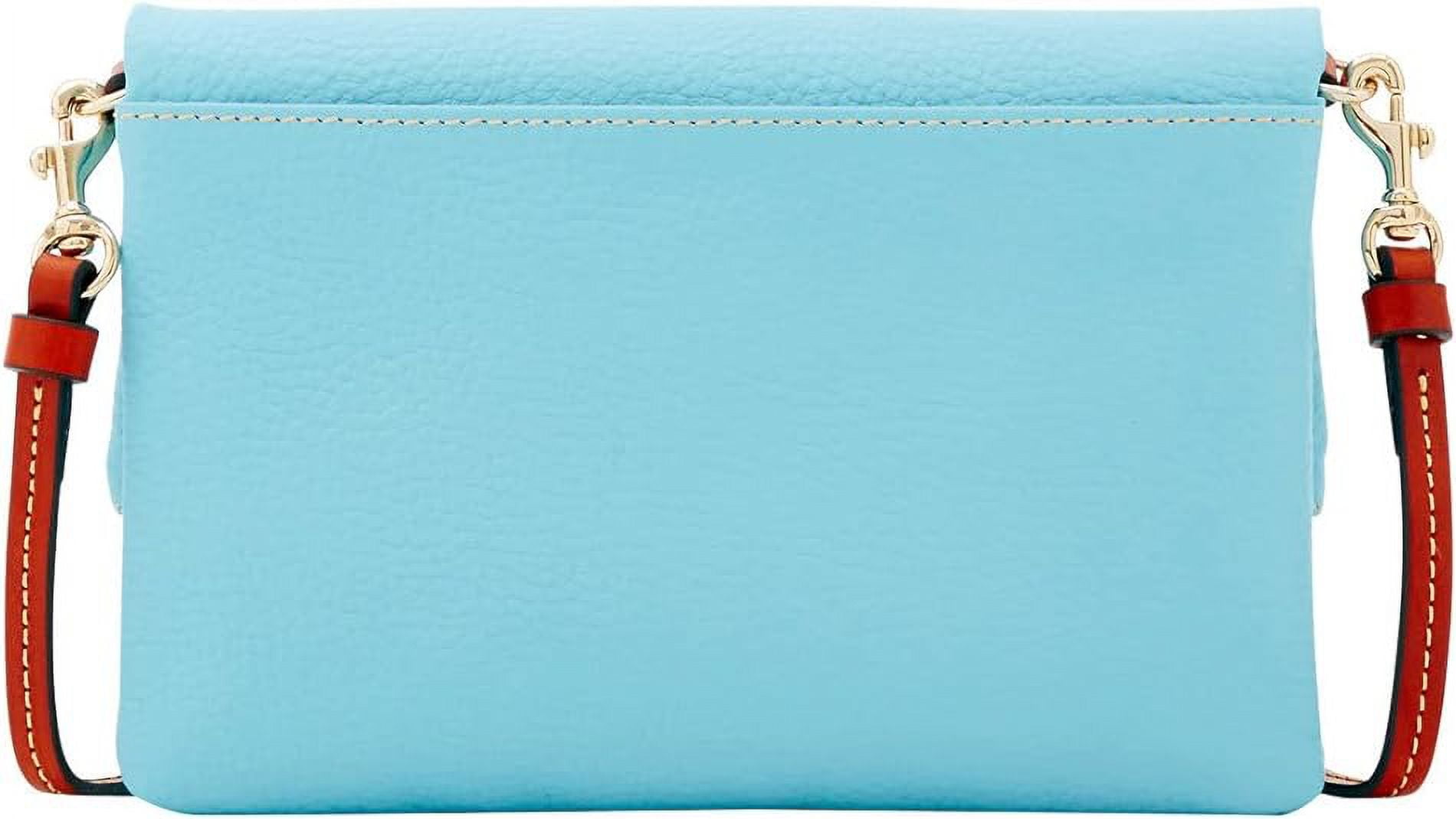 Dooney Bourke Pebble Grain Foldover Zip Crossbody Caribbean Blue Walmart